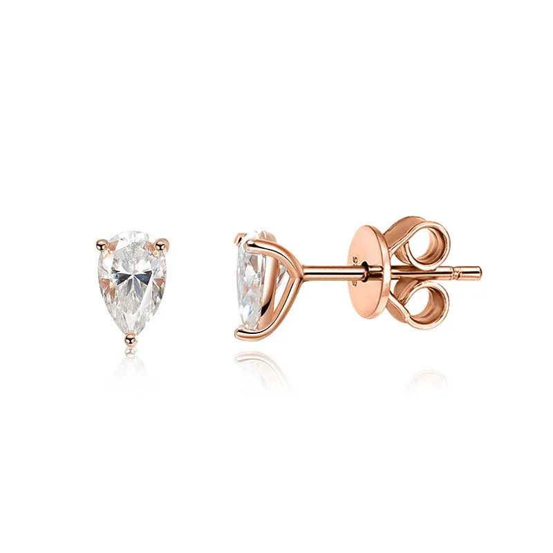 Certified Moissanite Stud Earrings VVS1 18k Gold Plated - Smarsty