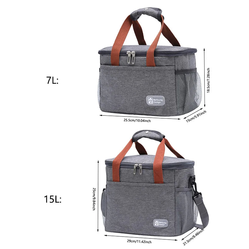Large Capacity Thermally Insulated Lunch Bag Oxford Cloth - Smarsty