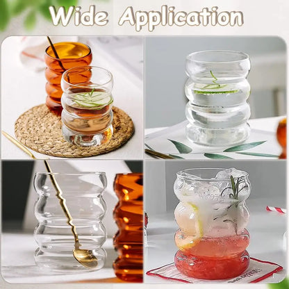 Creative Glass Cups Set with Straws for Stylish Drinking - Smarsty