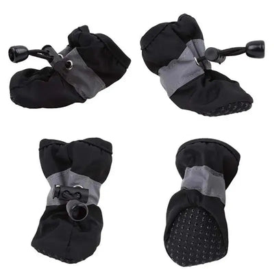 New 4pcs Waterproof Pet Dog Shoes Anti-slip Rain Snow Boot Thick Warm For Small Cats Dogs Puppy Socks Booties - Smarsty