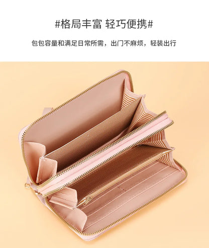 Long Women's Wallet Female Purses Tassel Coin Purse Card Holder Wallets Double Zipper Pu Leather Clutch Luxury Money Phone Bag - Smarsty