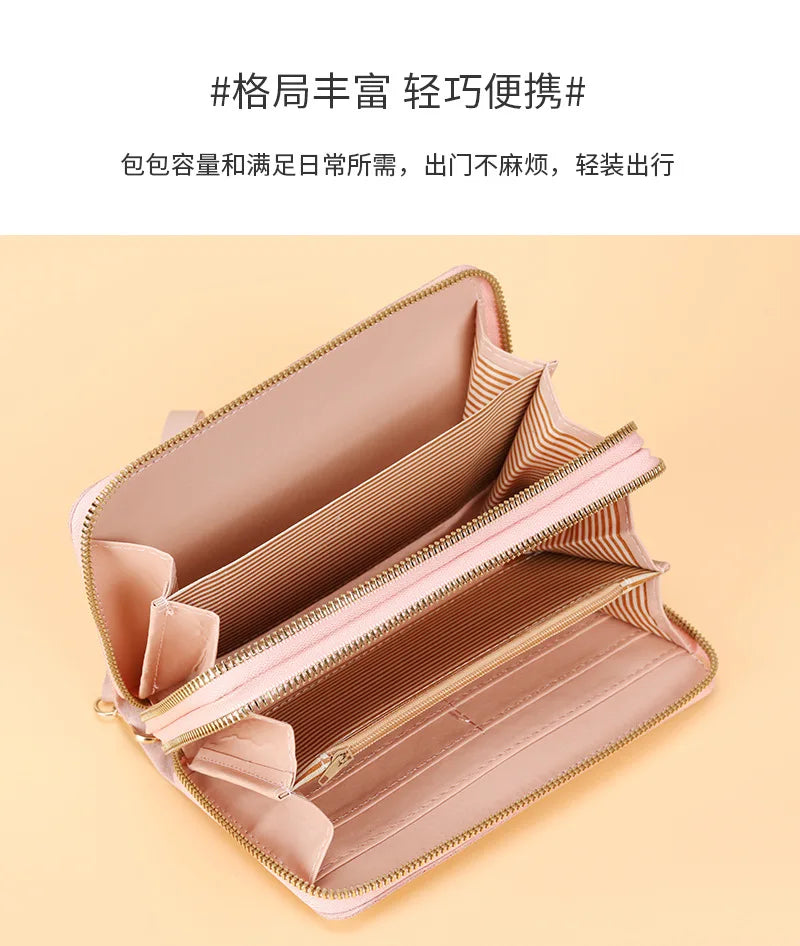 Long Women's Wallet Female Purses Tassel Coin Purse Card Holder Wallets Double Zipper Pu Leather Clutch Luxury Money Phone Bag - Smarsty