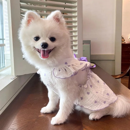 Summer Dog Cooling Dress with Cute Heart Print - Smarsty