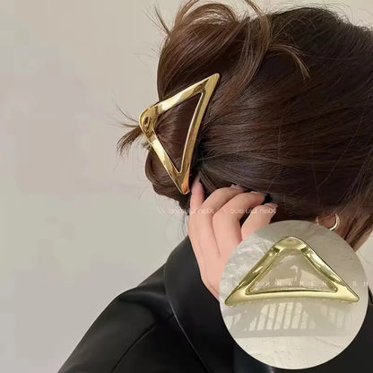 Korean Geometric Metal Hair Clip Durable Alloy Claw - Smarsty