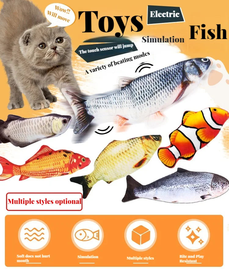 Electric Cat Toy Dancing Fish Interactive Plaything - Smarsty