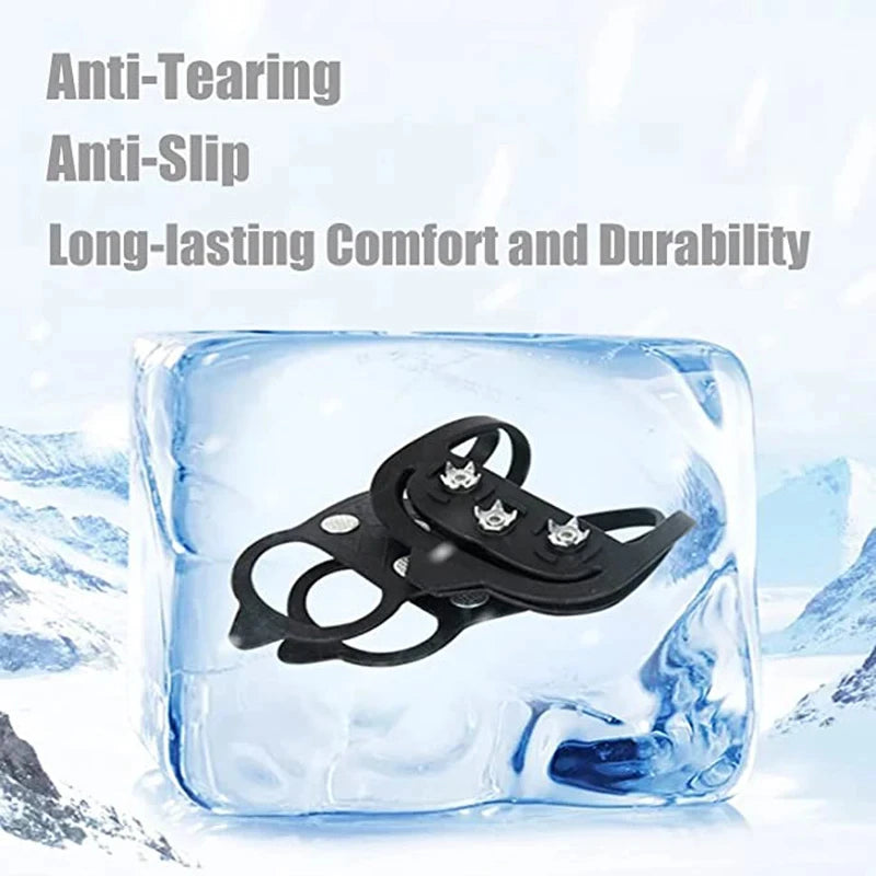 8 Teeth Ice Gripper Spike for Shoes Winter Outdoor Anti-Slip Hiking Mountain Climbing Ice Snow Crampons Anti-slip Shoe Covers - Smarsty