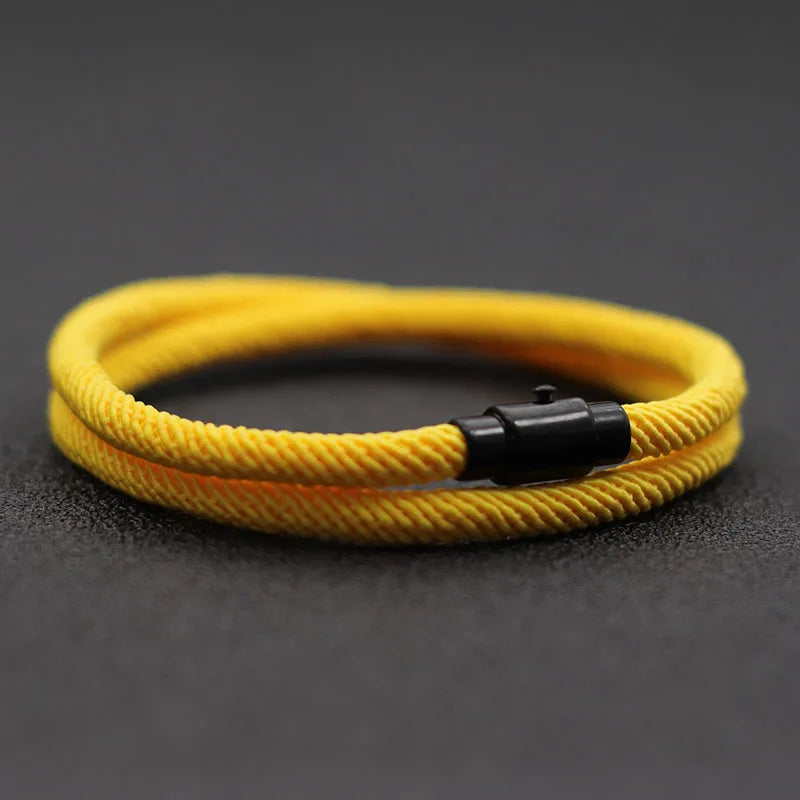 Double Layer Magnetic Buckle Men's Survival Bracelet - Smarsty
