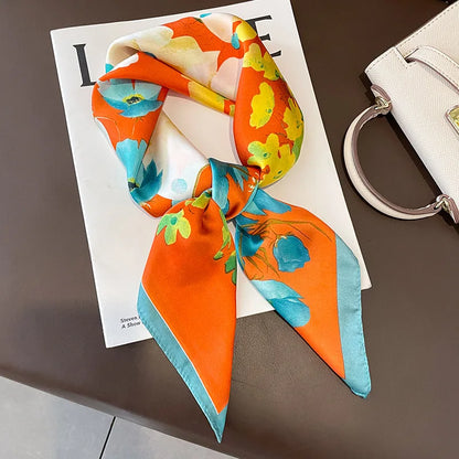 Satin Silk Square Scarf for Women Sun Protection - Smarsty