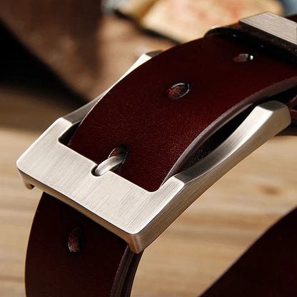 Mens Leather Belt Vintage Style High Quality Designer Strap - Smarsty