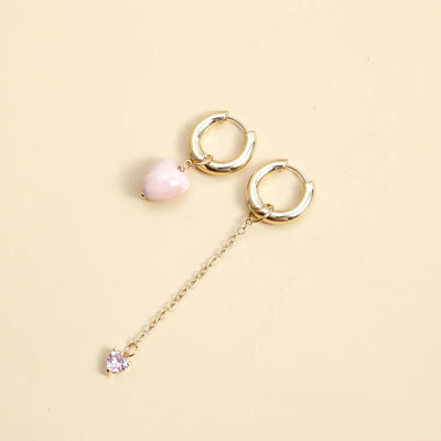 Heart-Shaped Tassel Earrings for Women Stylish Asymmetric Design - Smarsty