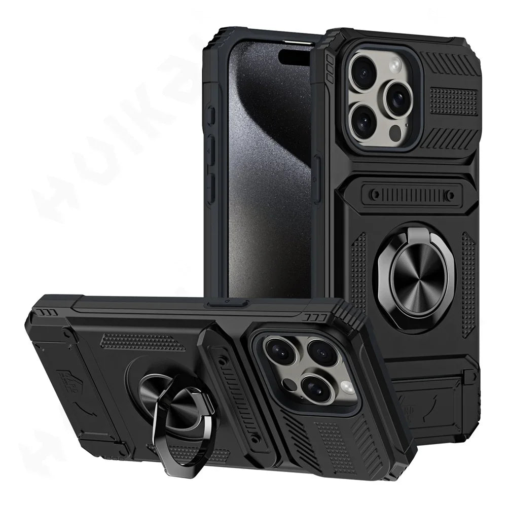 Galaxy S23 S24 Case With Magnetic Ring Kickstand Heavy Duty - Smarsty