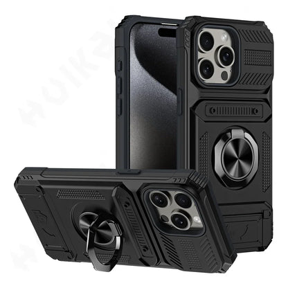 Galaxy S23 S24 Case With Magnetic Ring Kickstand Heavy Duty - Smarsty