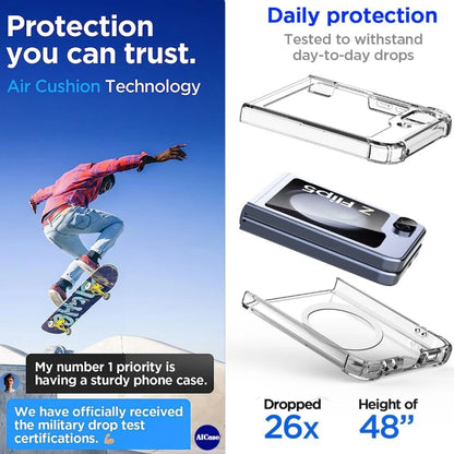 Transparent MagSafe Case With Air Cushion Shockproof Z Flip - Smarsty