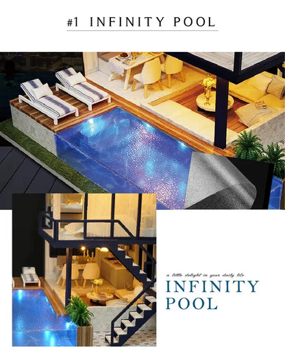 DIY Doll House Miniature Dollhouse With Furnitures Wooden House Miniaturas Toys For Children New Year Christmas Gift A by Smarsty