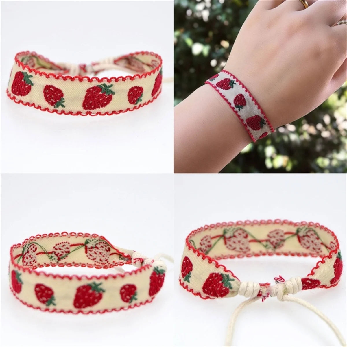 Boho Strawberry Flower Bracelet for Kids Friendship - Smarsty