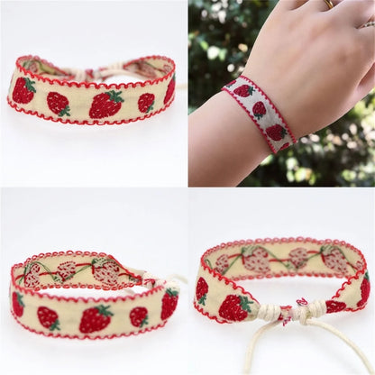 Boho Strawberry Flower Bracelet for Kids Friendship - Smarsty