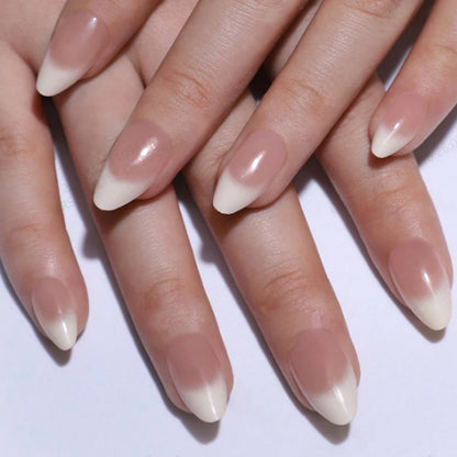Stiletto Press On Nails Set with Black Silver Bowknot - Smarsty