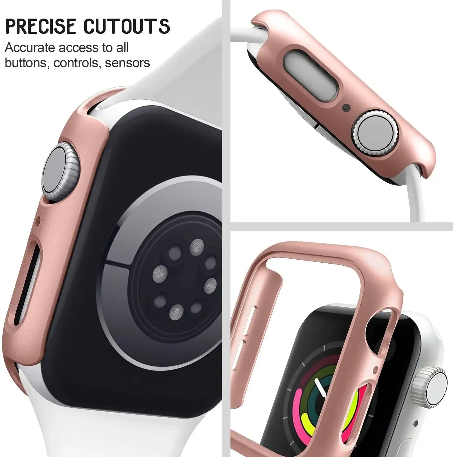 Cover for Apple Watch Case 45mm 41mm 44mm 40mm 42mm 38mm 46 49 mm Accessories PC Protector bumper iWatch Series 8 7 SE 6 5 4 3 9 - Smarsty