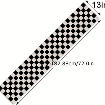 Geometric Stripe Linen Table Runner for Elegant Decor - Smarsty