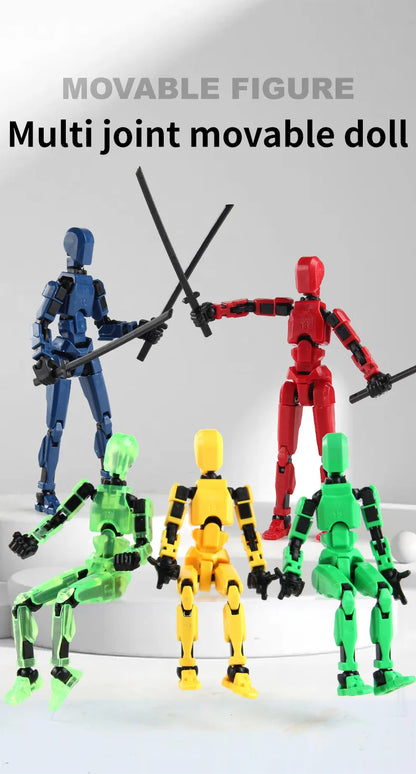 DIY Luminous T13 Multi-Jointed Movable Shapeshift Robot 3D Printed Mannequin Lucky robot and dog Action Figures Toys kids Gifts