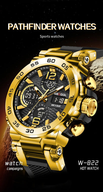 Wecool Waterproof Dual Display Alarm Clock Watch - Smarsty