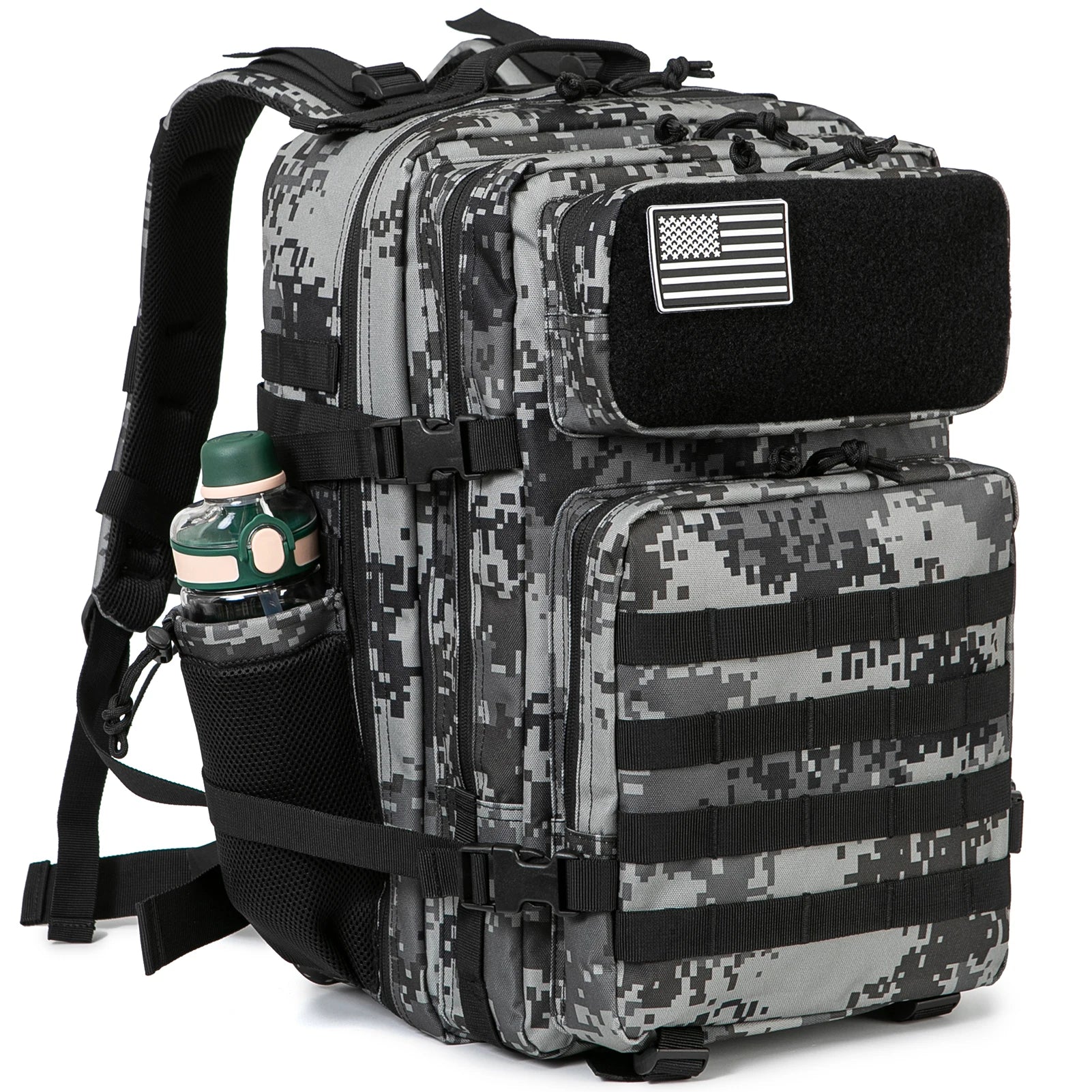 45L Tactical Backpack survival Bag Hunting MOLLE Backpack GYM For Men EDC Outdoor Hiking Rucksack Witch Bottle Holder - Smarsty