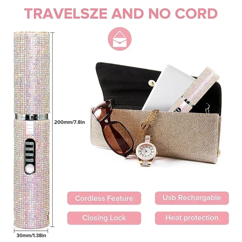 2 in 1 Wireless Hair Straightener and Curler Brush - Smarsty