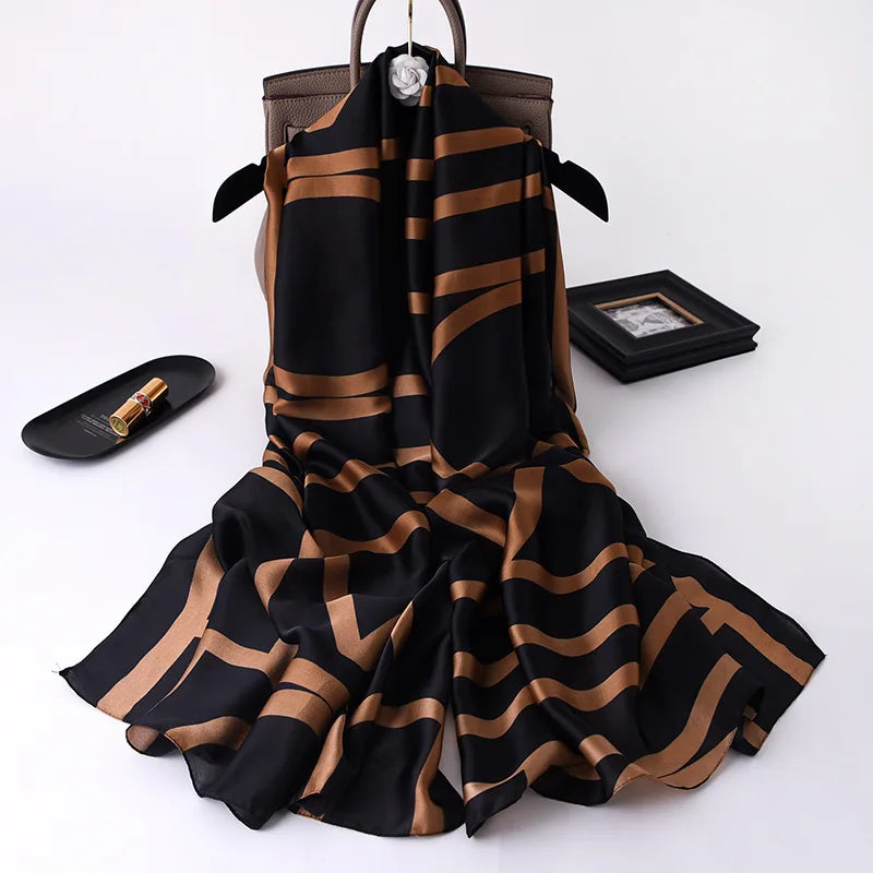 Large Silk Scarf for Women Soft Stylish Summer Wrap - Smarsty