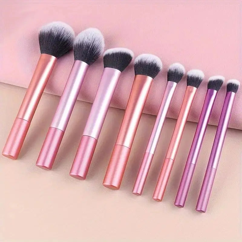 8 Piece Professional Makeup Brush Set for Flawless Application - Smarsty