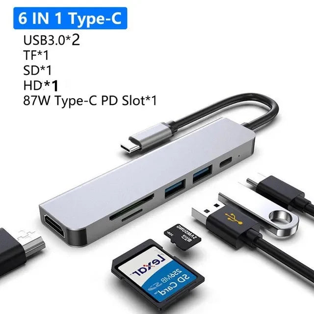 Fast USB 3.0 Hub Docking Station With HDMI RJ45 CardReader