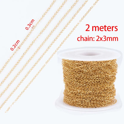No Fade 2 Meter Stainless Steel Chain For Jewelry Making - Smarsty