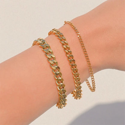 Stainless Steel Cuban Chain Bracelet Unisex Fashion Jewelry - Smarsty