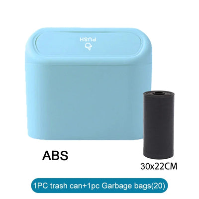 Car Trash Can (with Lid) Contains 60 (300) Garbage Bags, Small Car Trash Can, Leak-proof Mini Car Accessories - Smarsty