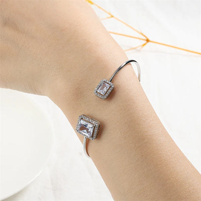 Luxury Gold Cuff Bangles with Cubic Zirconia for Women - Smarsty