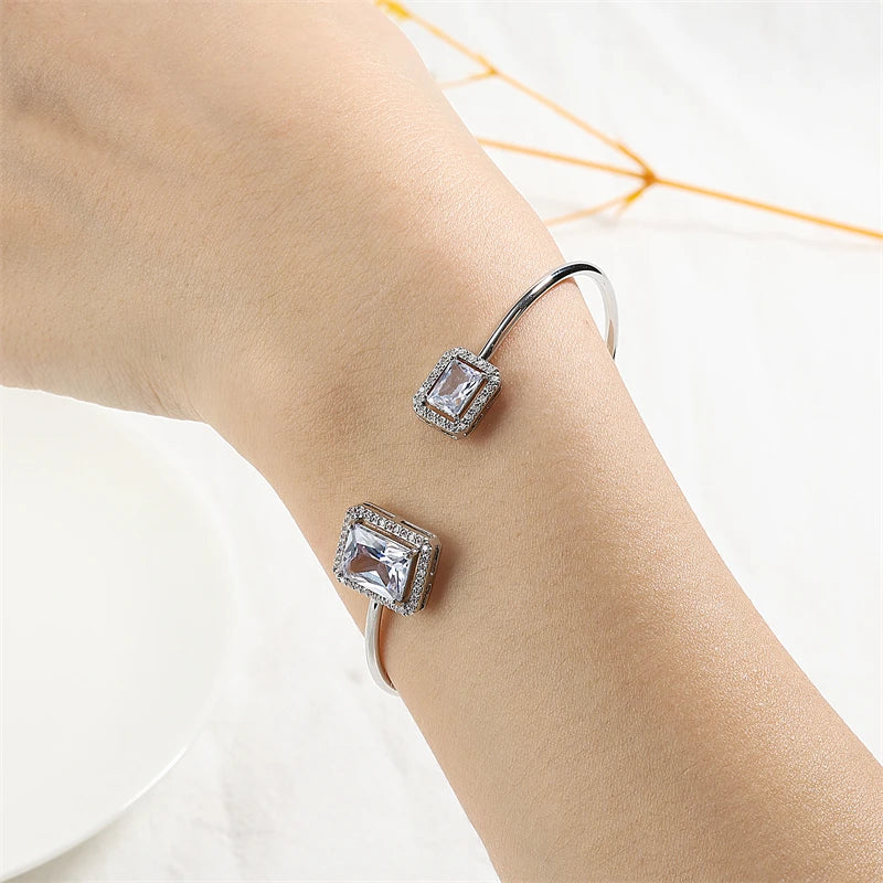 Luxury Gold Cuff Bangles with Cubic Zirconia for Women - Smarsty