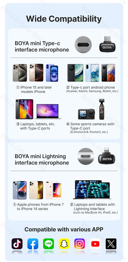 Boya Mini Wireless Lavalier Microphone for Mobile Recording - Smarsty