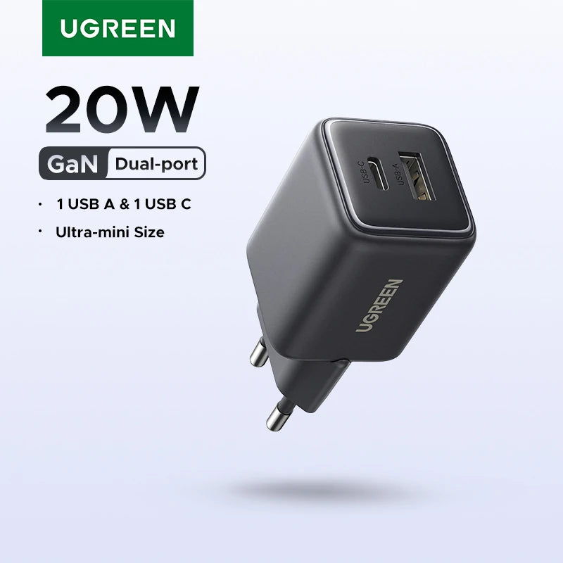 20W GaN USB C Charger PD3 Quick Charge Mini Compact - Smarsty