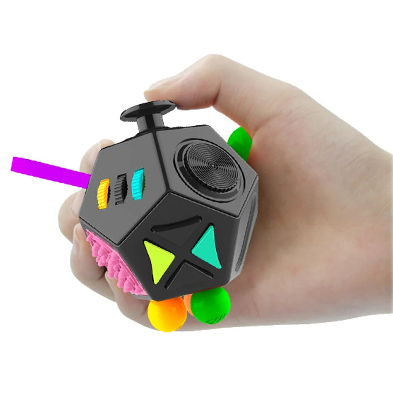 6/12 Sides Cube Decompression Toy Rainbow Stress Relief Autism ADHD OCD Anxiety Sensory Toys Fingertip Desk Toy for Kids Adult by Smarsty