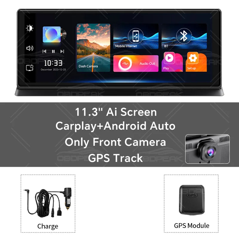 4K Car Dash Cam With Wireless CarPlay And GPS Navigation - Smarsty