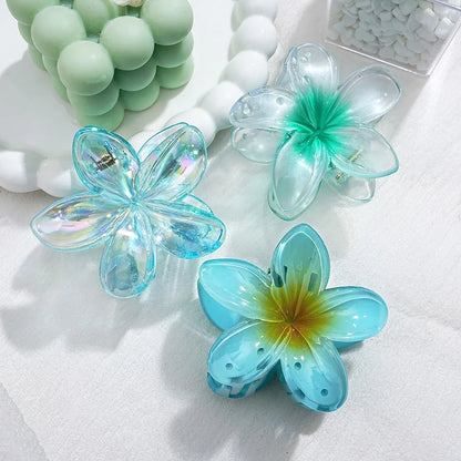 3 Piece Summer Floral Hair Claw Clips For Beach Lightweight - Smarsty