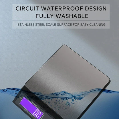Digital Electronic Kitchen Scale 5kg/0.1g 10kg/1g Stainless Steel Rechargeable High Accurate  Auto Power Off Unit Conversion