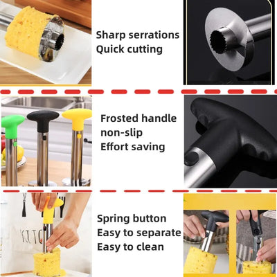 1pcs Pineapple Slicer Peeler Peeler Stainless Steel Fruit Tools Cooking Tools Kitchen Accessories Kitchen Gadgets by Smarsty