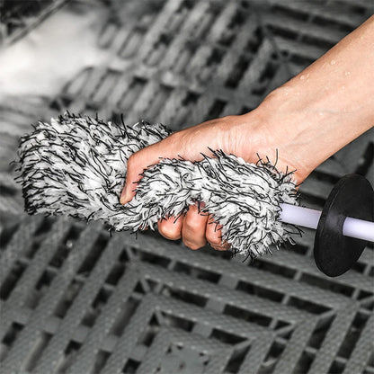 Car Wheel Brush With Premium Microfiber And Non Slip Handle - Smarsty