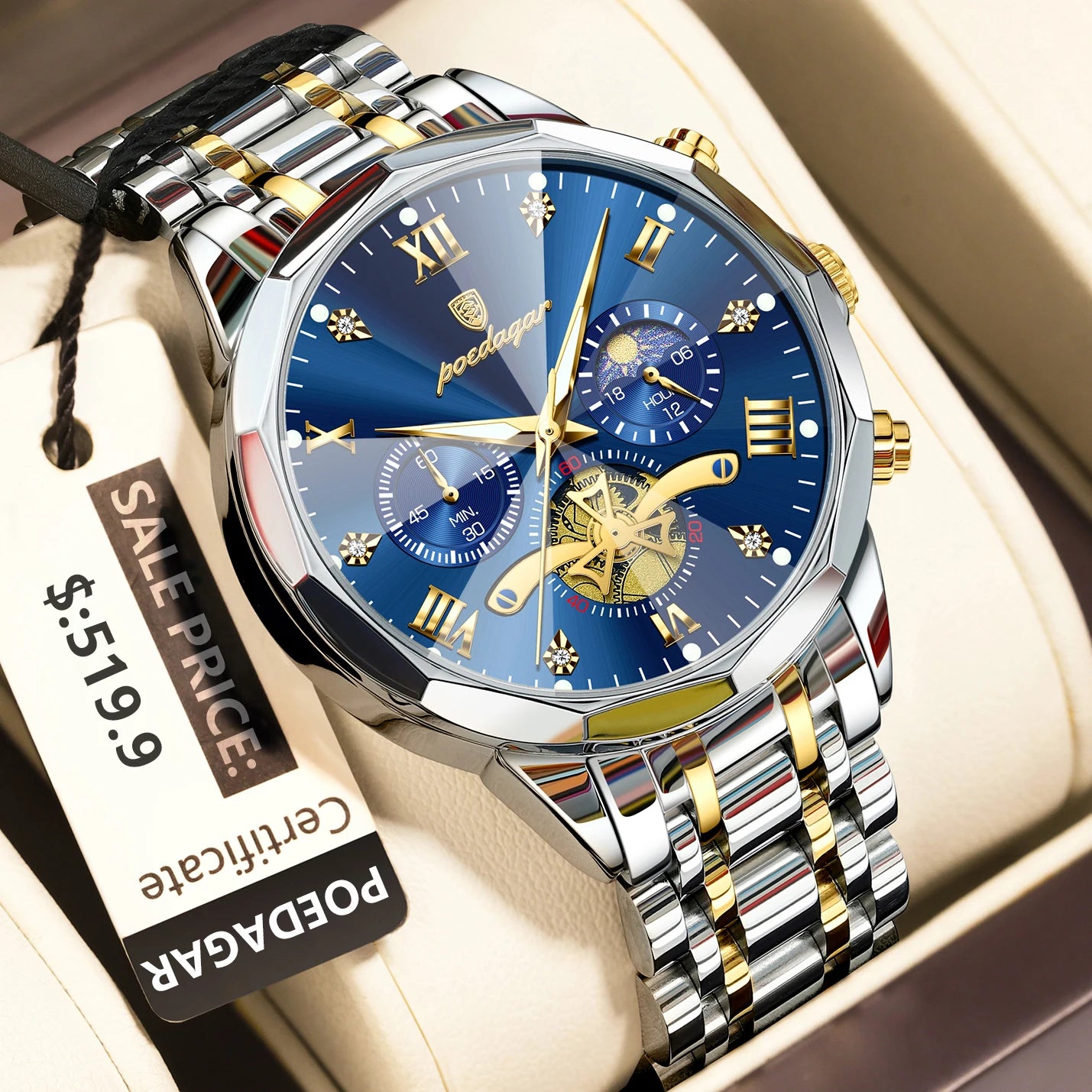 Luxury Waterproof Men's Chronograph Watch with Luminous Features - Smarsty