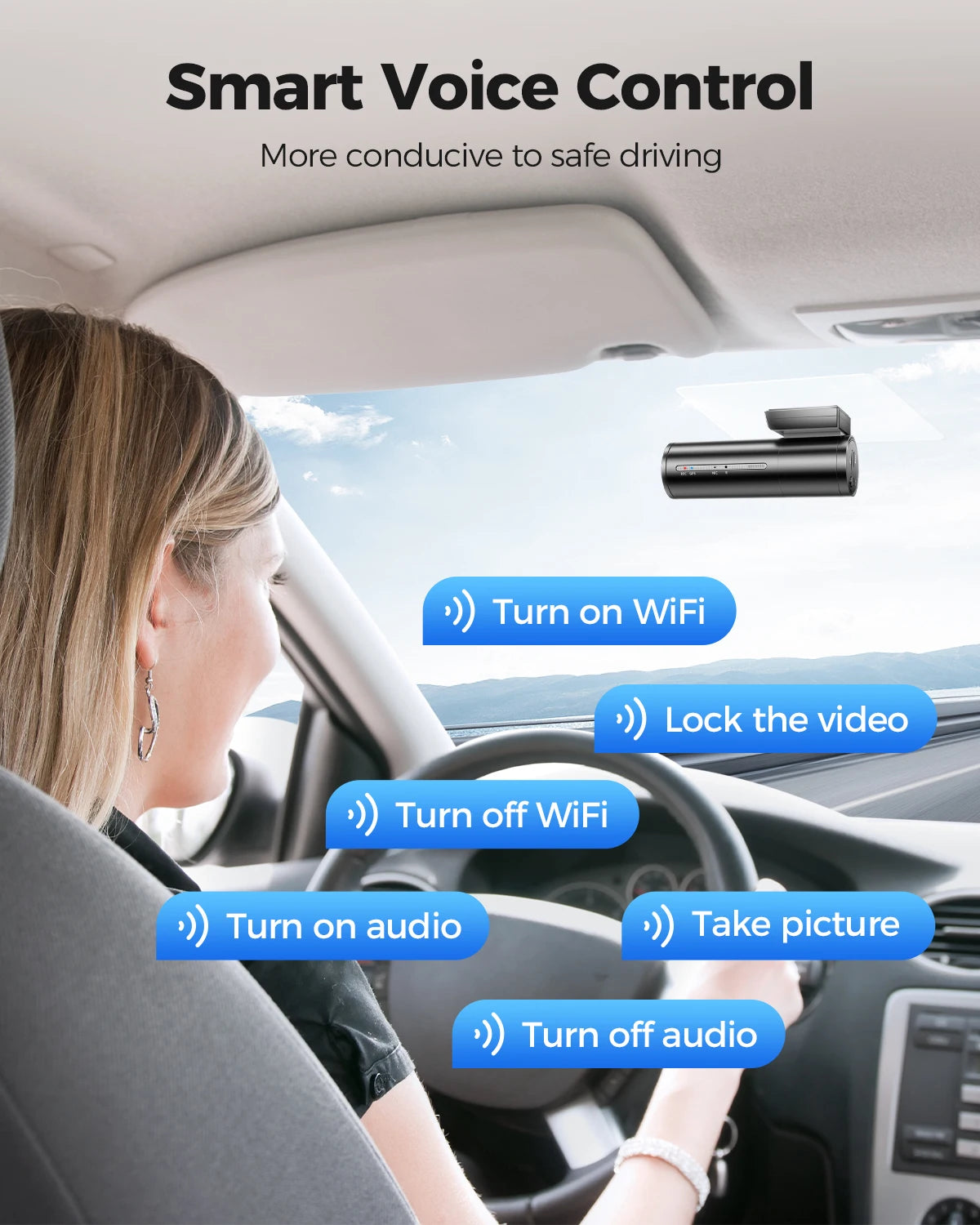 Dual Dash Cam 4K Night Vision With GPS ADAS Parking - Smarsty