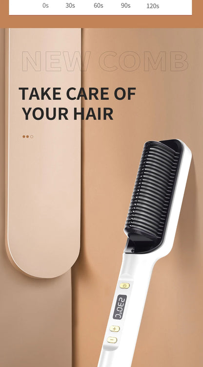 Electric Hot Comb Quick Hair Straightener with Anti-Scalding Feature - Smarsty