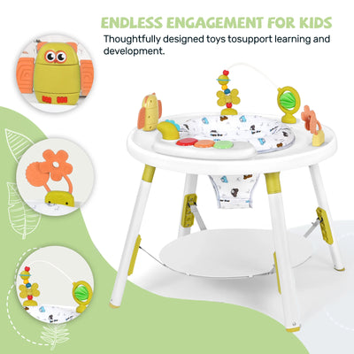 Multi-Functional Baby Play Center – 3-in-1 Activity Center with Removable Toys, 360° Seat & Adjustable Height (Blue/Pink/Green) - Smarsty