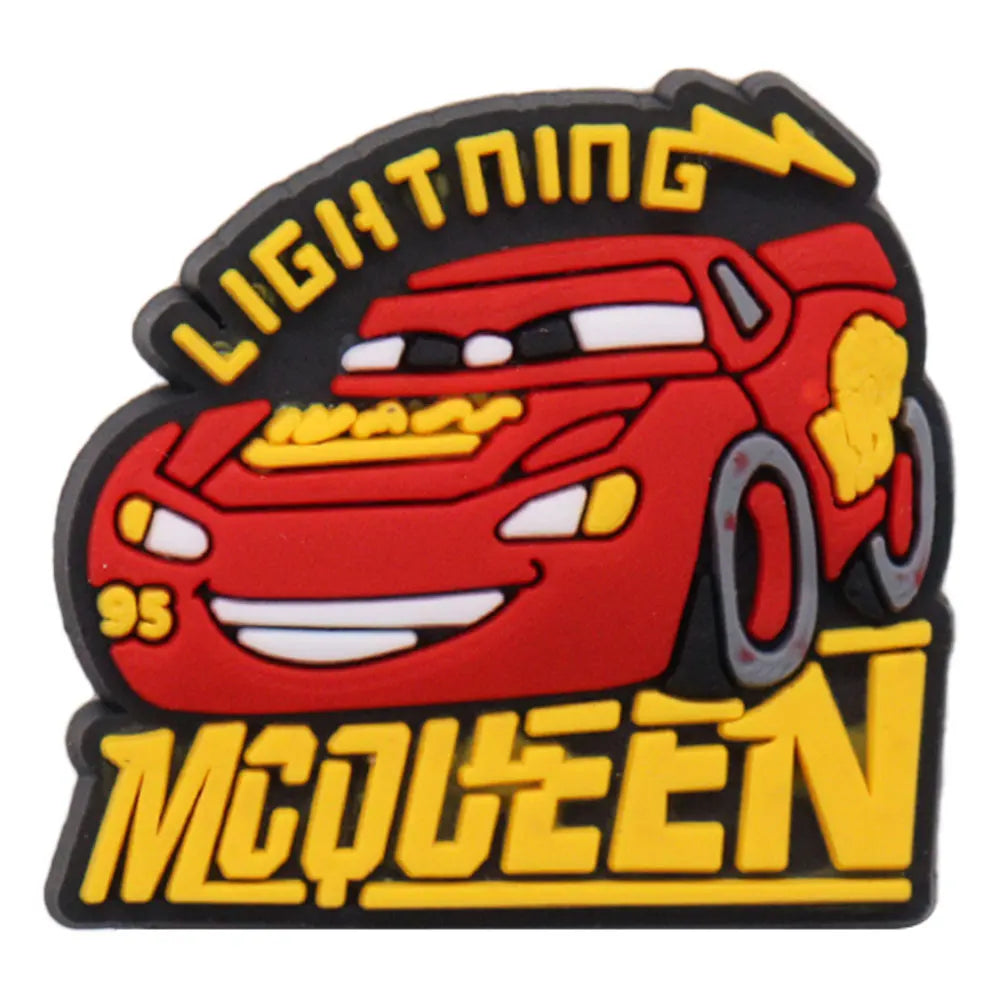 1Pcs Mix Cars Luigi Ramone Lightning McQueen PVC Shoe Charms Kids Popular Buckle Decorations Fit Birthday Gifts
