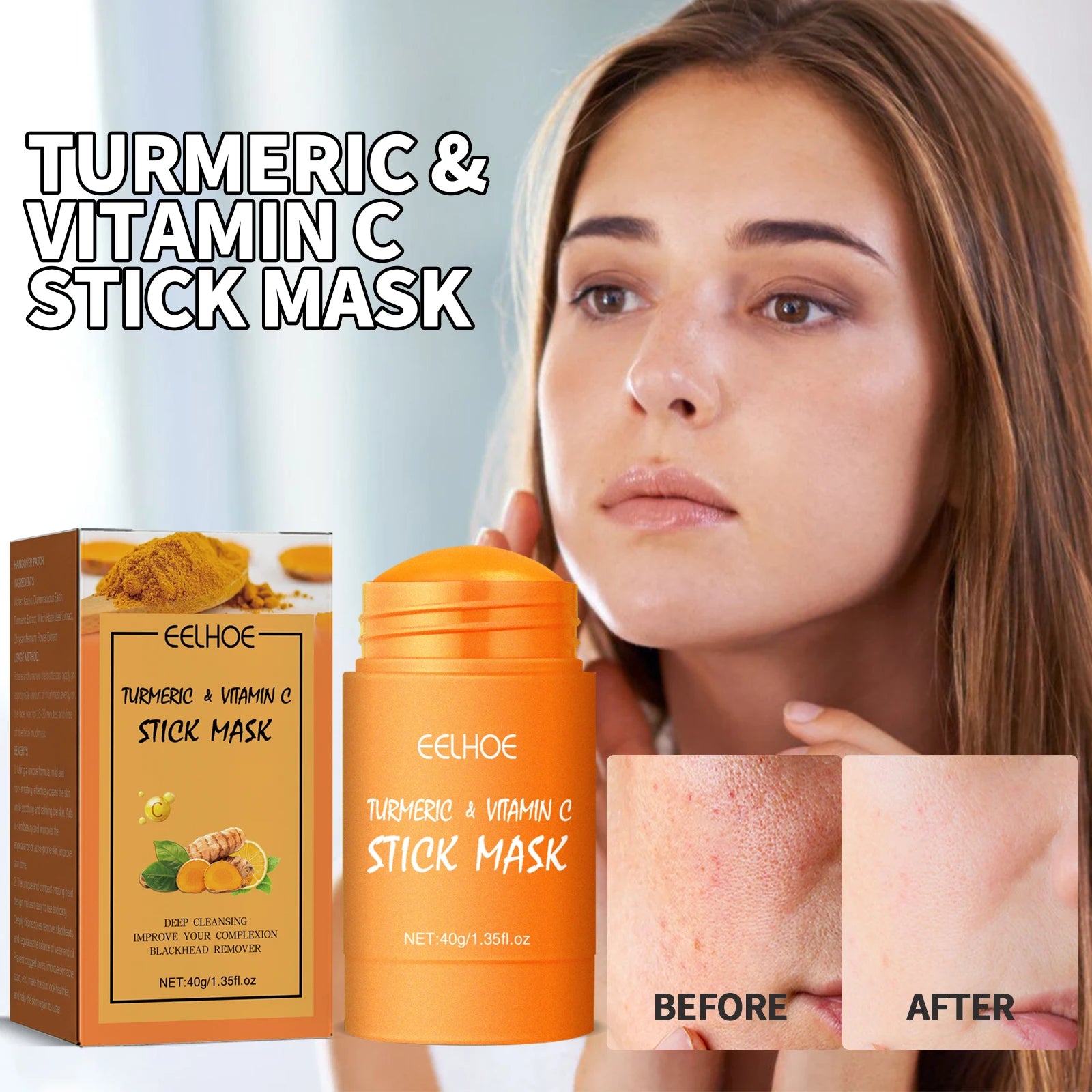 EELHOE Turmeric Skin Care Original Face Cream Serum Oil Stick Mask Body Whitening Anti Acne Lighten Dark Spot Moisturizing