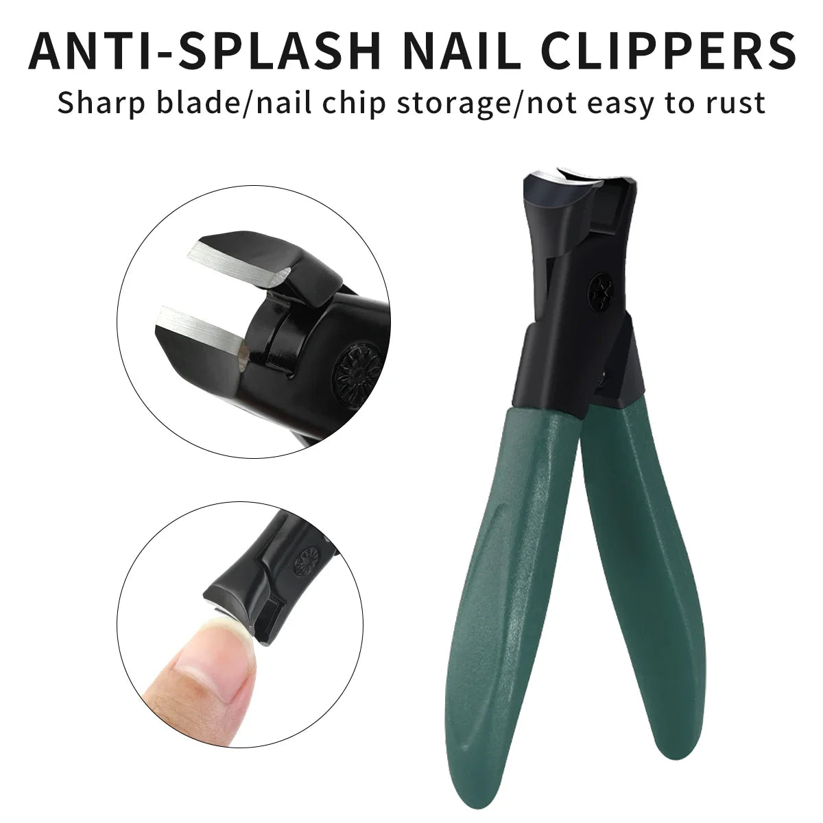 Stainless Steel Anti-Splash Nail Clipper for Thick Fake Nails - Smarsty